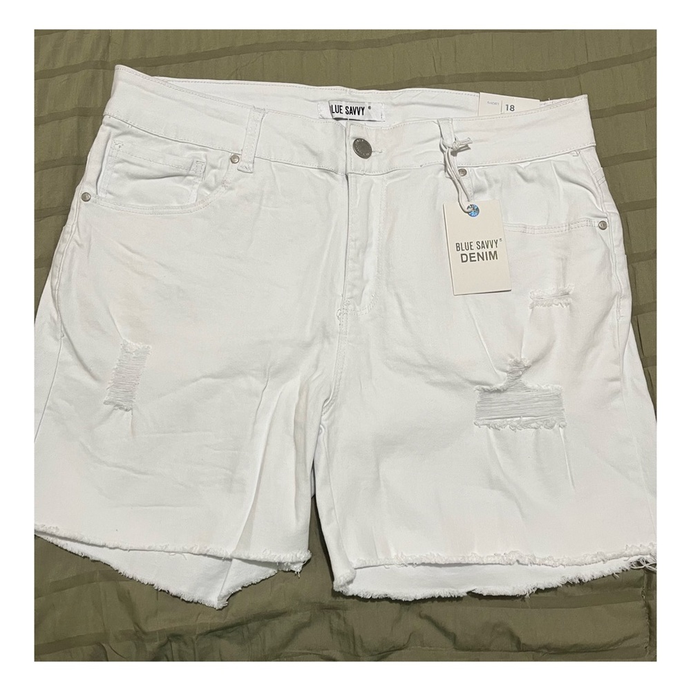 Blue savvy white shorts